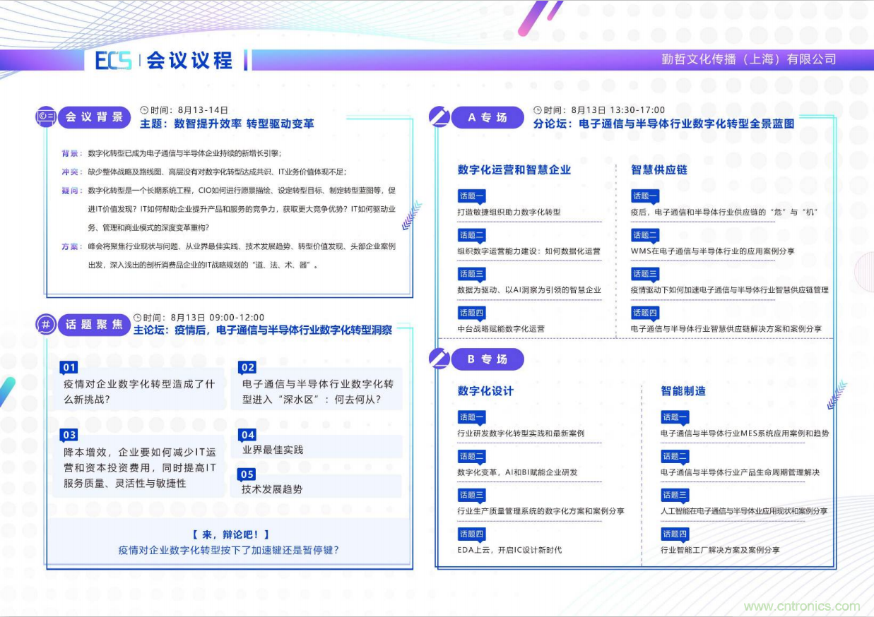 ECS 2020|第二屆中國電子通信與半導體CIO峰會正式啟動！